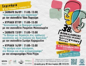 Αφίσα δωρεάν σεμιναρίων θεάτρου – Βίλα Ζωγράφου