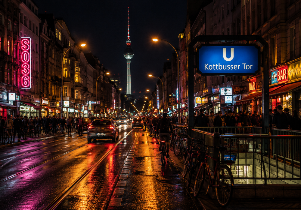 Nightlife και urban βραδινό vibe στο Βερολίνο