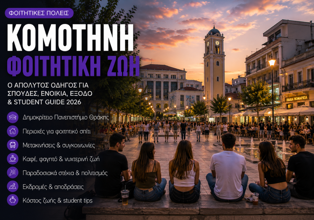 Φοιτητική Ζωή στο Κομοτηνή | Σπουδές, Ενοίκια, Έξοδος & Student Guide 2026